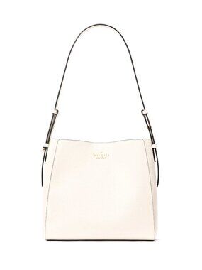 New Kate Spade Juliette Medium Bucket Pebble Leather Meringue
